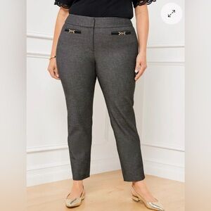 Talbots Chatham Slim Ankle Curvy Sharkskin Gray Pants - 16